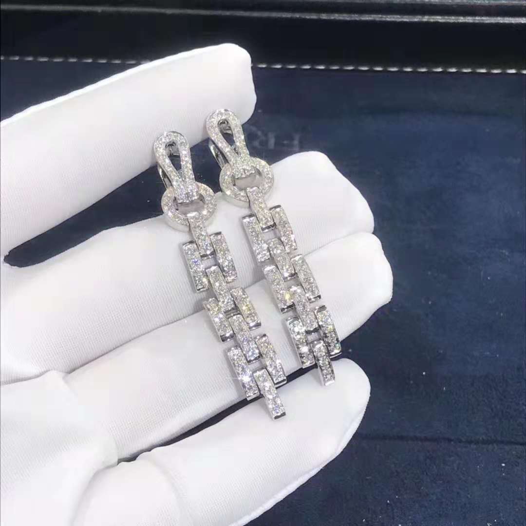 Cartier Agrafe Earrings Custom Made in 18K White Gold and Diamonds