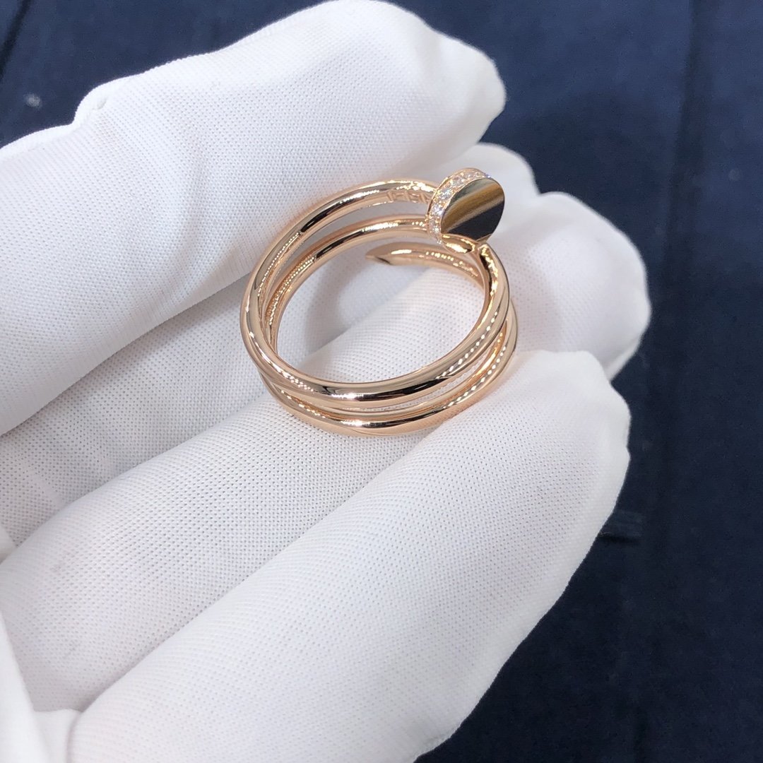 Cartier Juste un Clou Triple Wrap Nail Ring Custom Made in 18K Rose Gold and Diamonds