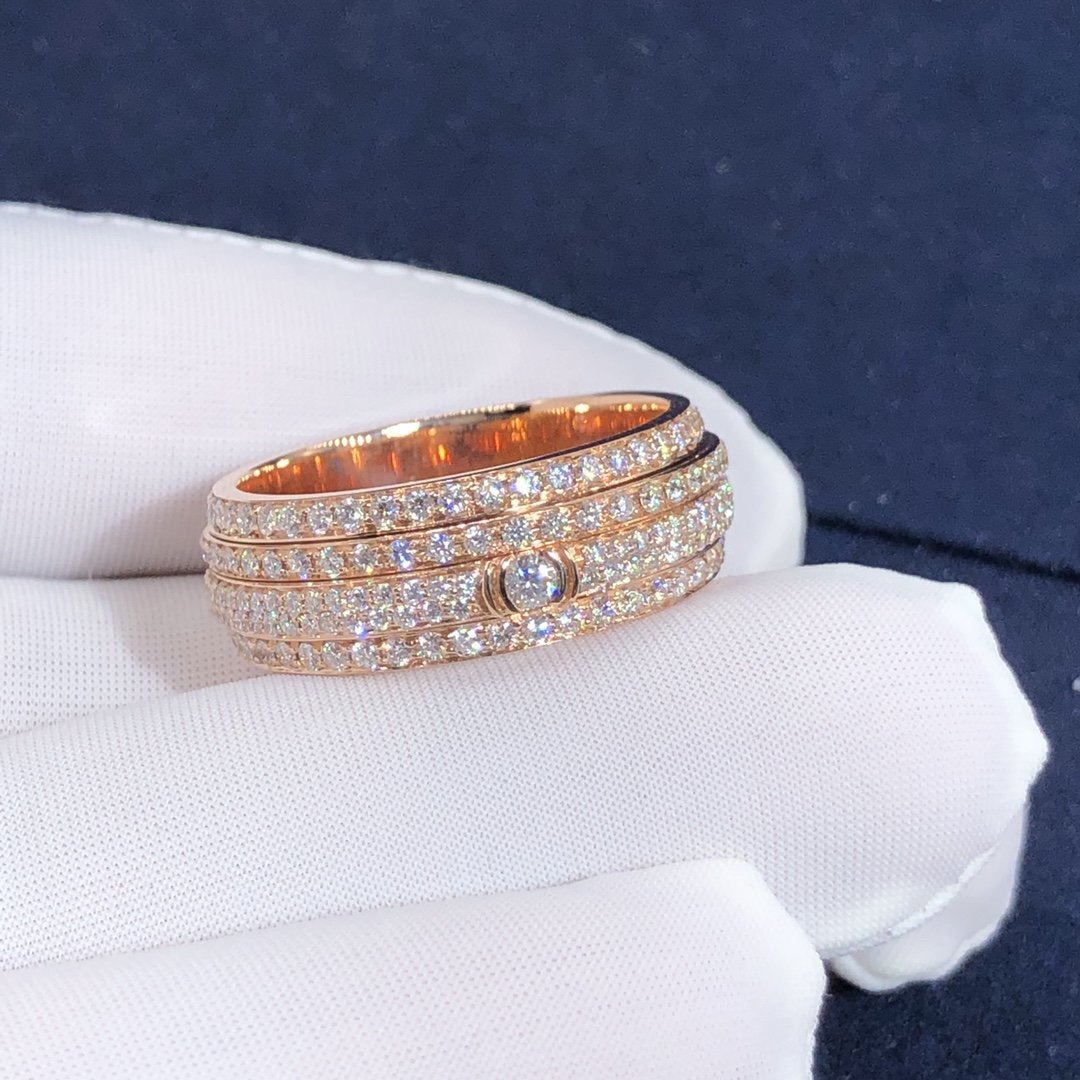 Piaget Possession Ring Custom Made in 18K Pink Gold with 234 Brilliant-cut Diamonds