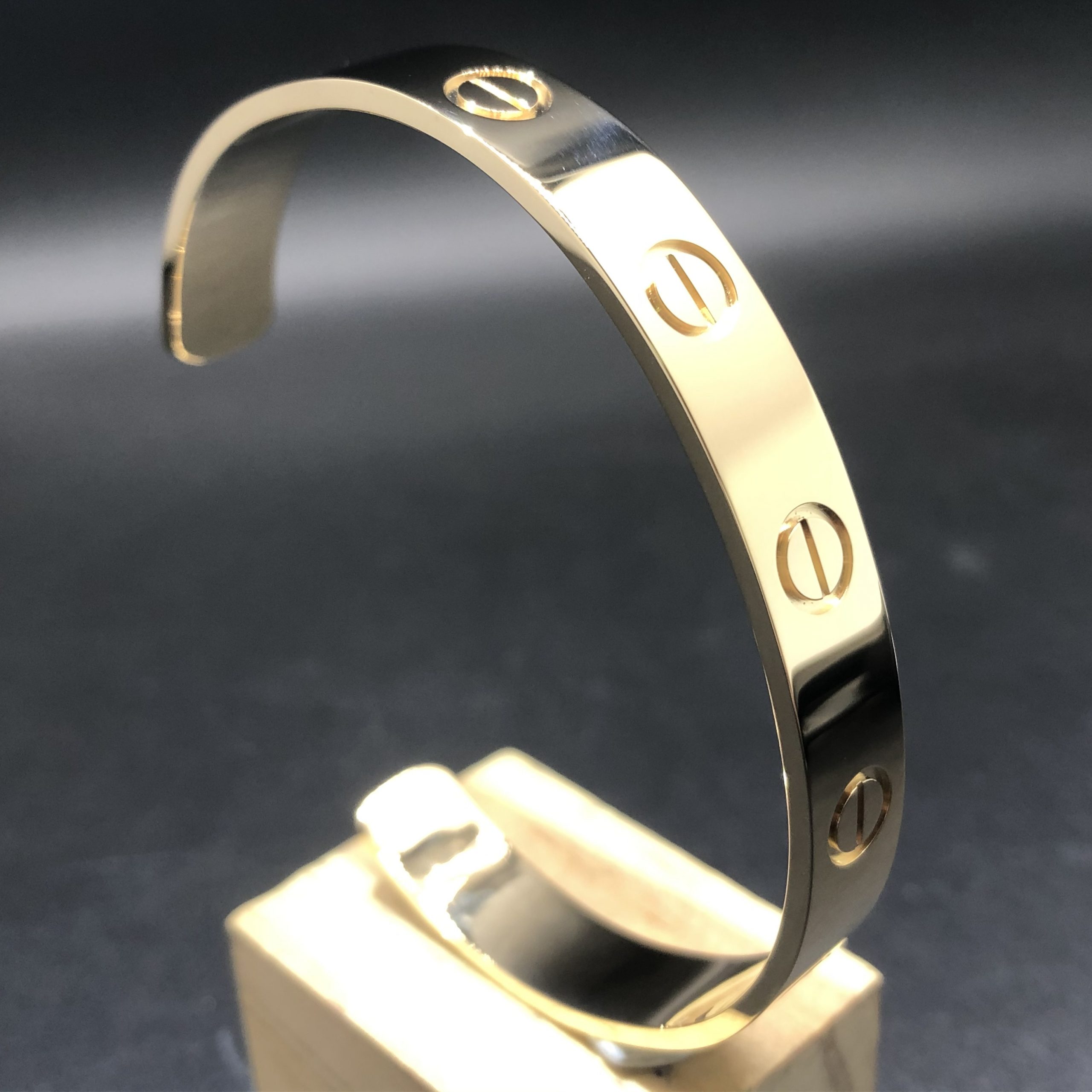 Custom Made Cartier Love Cuff Bracelet in Solid 18K Yellow Gold