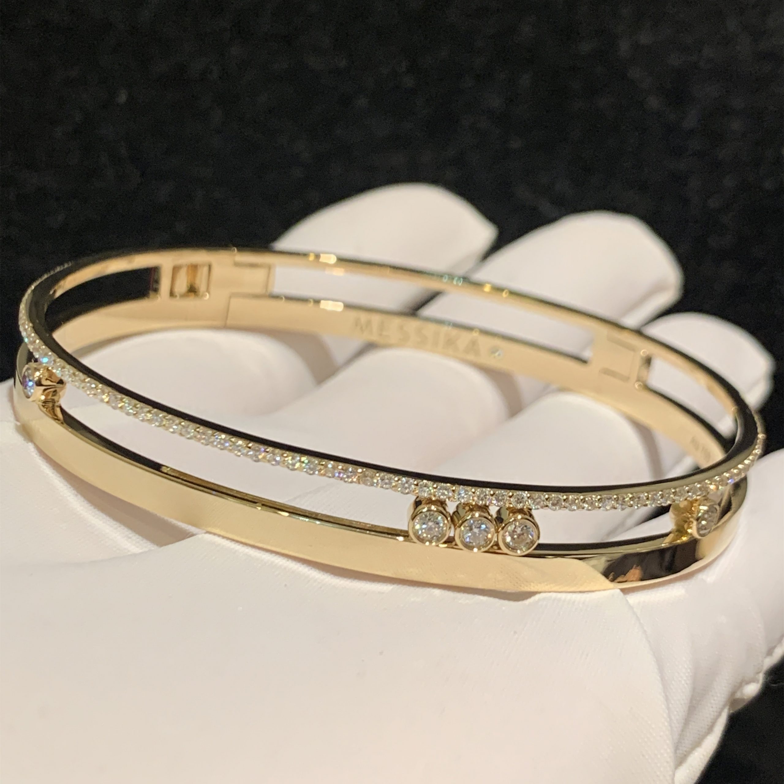 Bracelet Messika Move Romane sur mesure en or jaune 18 carats et diamants